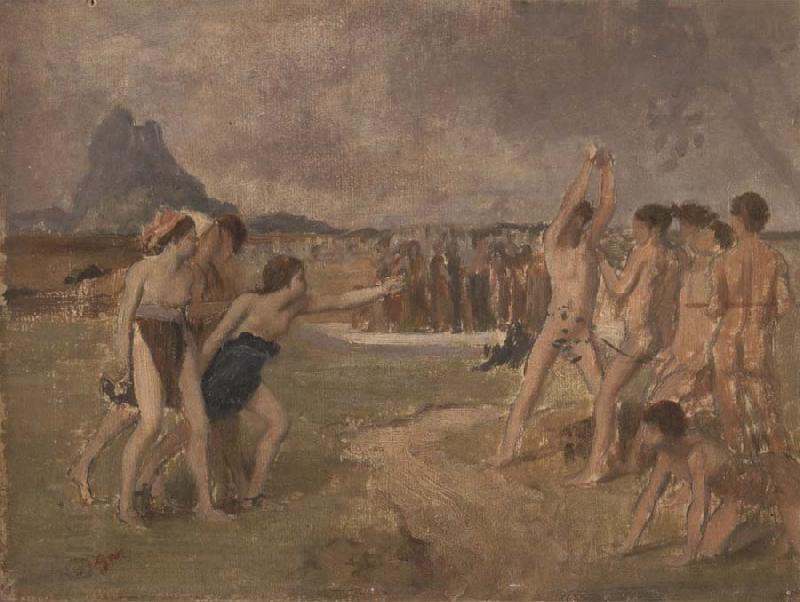 Edgar Degas Study for Young Spartans Exercising oil painting picture